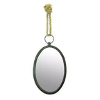Large Oval Metal Wall Mirror with Rope Hanging Loop - Stonebriar Collection: Farmhouse Style, No Assembly Required