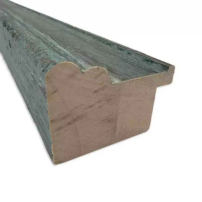 Miroir de porte pleine longueur non biseauté 18"x52" avec cadre en bois recyclé sarcelle/gris