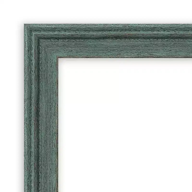Miroir de porte pleine longueur non biseauté 18"x52" avec cadre en bois recyclé sarcelle/gris