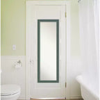 Miroir de porte pleine longueur non biseauté 18"x52" avec cadre en bois recyclé sarcelle/gris