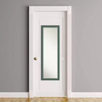 Miroir de porte pleine longueur non biseauté 18"x52" avec cadre en bois recyclé sarcelle/gris