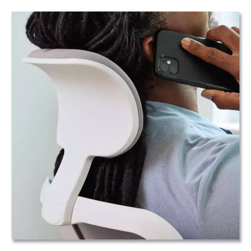 Chaise de bureau dossier maille réglable en hauteur gris/blanc