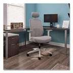 Chaise de bureau dossier maille réglable en hauteur gris/blanc