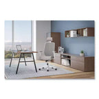Chaise de bureau dossier maille réglable en hauteur gris/blanc