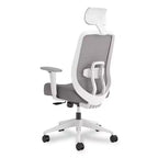 Chaise de bureau dossier maille réglable en hauteur gris/blanc