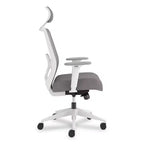 Chaise de bureau dossier maille réglable en hauteur gris/blanc