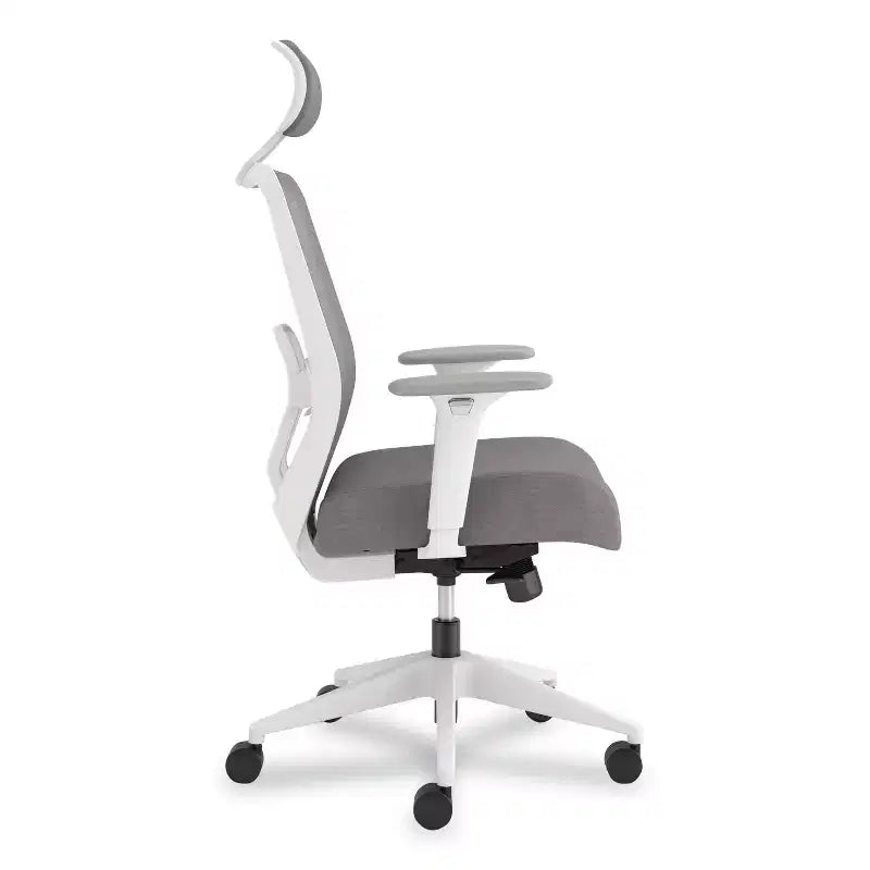 Chaise de bureau dossier maille réglable en hauteur gris/blanc