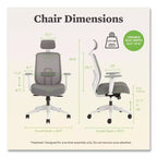 Chaise de bureau dossier maille réglable en hauteur gris/blanc