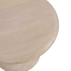 Table d'appoint ronde en bois de manguier 9"x22" style bohème blanc