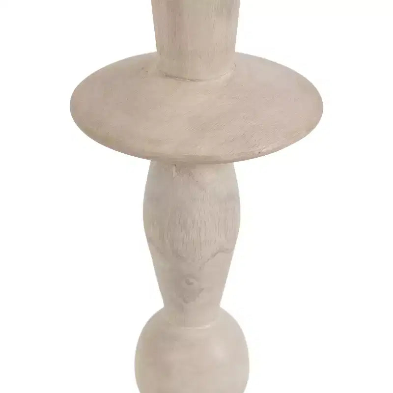 Table d'appoint ronde en bois de manguier 9"x22" style bohème blanc