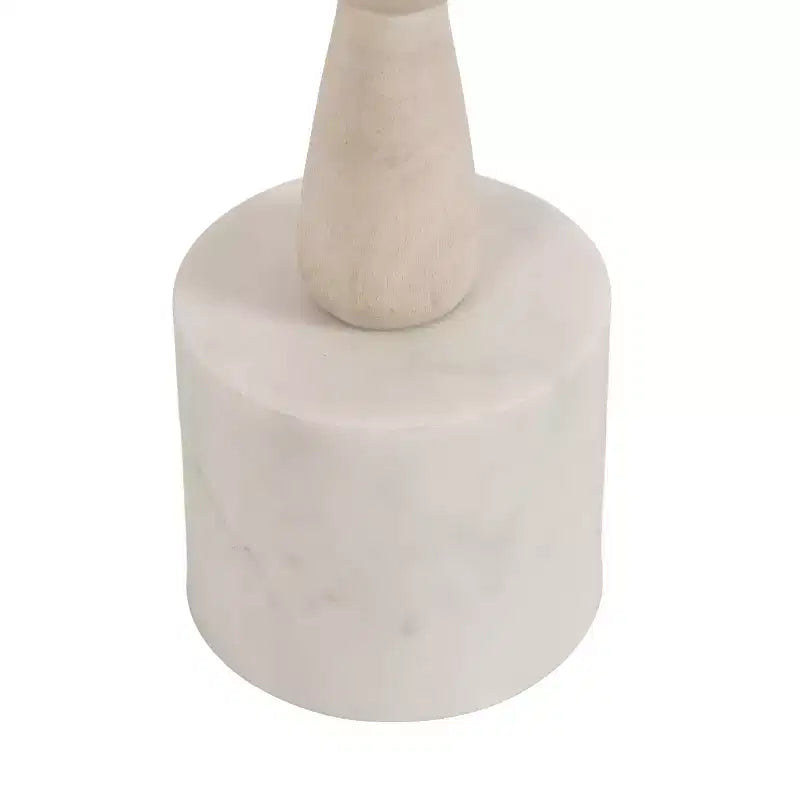 Table d'appoint ronde en bois de manguier 9"x22" style bohème blanc