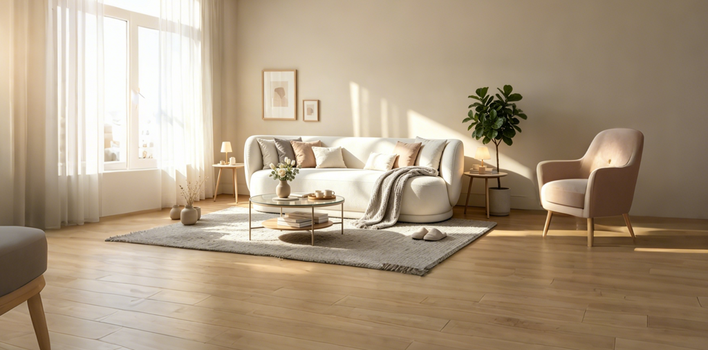 Canapé contemporain 3 places en lin avec oreillers
