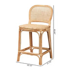 Tabouret de bar en rotin hauteur comptoir marron naturel – Hauteur fixe, aucun assemblage requis