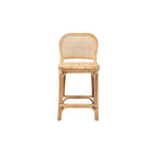 Tabouret de bar en rotin hauteur comptoir marron naturel – Hauteur fixe, aucun assemblage requis