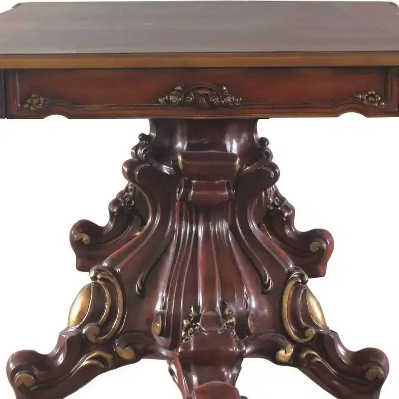 Table de salle à manger à double piédestal de 120 po en chêne miel