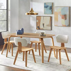 Table à manger rectangulaire Chêne clair naturel Milieu du siècle moderne