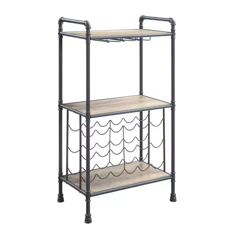 26" Brantley Wine Rack Antique Oak and Sandy Gray Finish - Acme Furniture