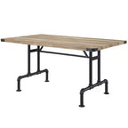 Edina 64" Dining Tables Oak and Sandy Black - Acme Furniture