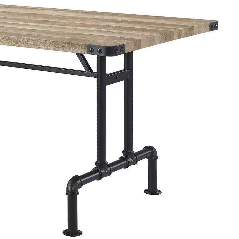 Table de salle à manger 64 po chêne et noir sablé