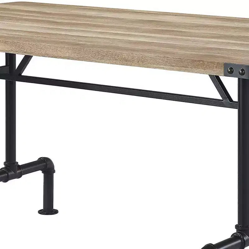 Table de salle à manger 64 po chêne et noir sablé