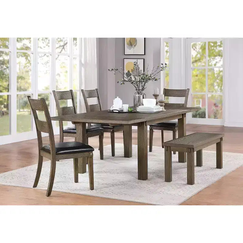 Table à manger chêne foncé 96 po - Meubles