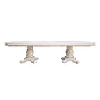 136" Vendome Dining Table Antique Pearl Finish - Acme Furniture: Classic Double Pedestal, 10-Seater, Resin Frame