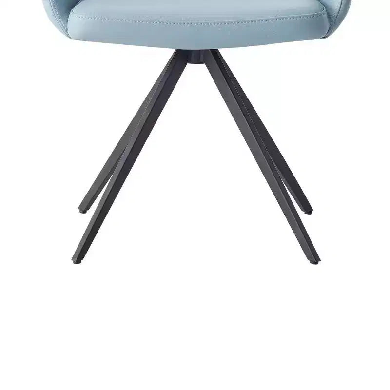 Fauteuil d'appoint 24 po en cuir bleu clair/fini noir