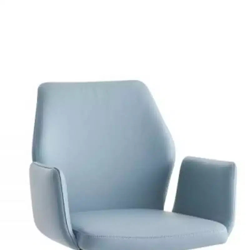 Fauteuil d'appoint 24 po en cuir bleu clair/fini noir
