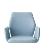Fauteuil d'appoint 24 po en cuir bleu clair/fini noir