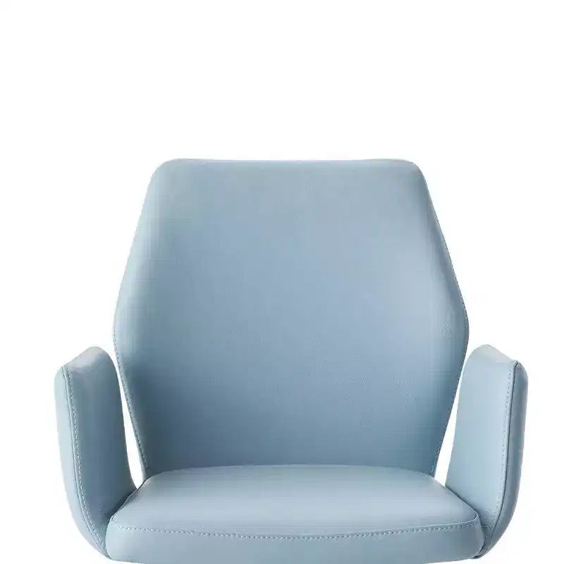 Fauteuil d'appoint 24 po en cuir bleu clair/fini noir