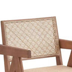 Fauteuil d'appoint en rotin 24 po, fini naturel – Revêtement en cuir, capitonné