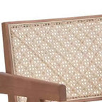 Fauteuil d'appoint en rotin 24 po, fini naturel – Revêtement en cuir, capitonné