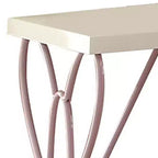Table de chevet 22" Blanc/Violet clair – Cadre métallique, Surface en bois