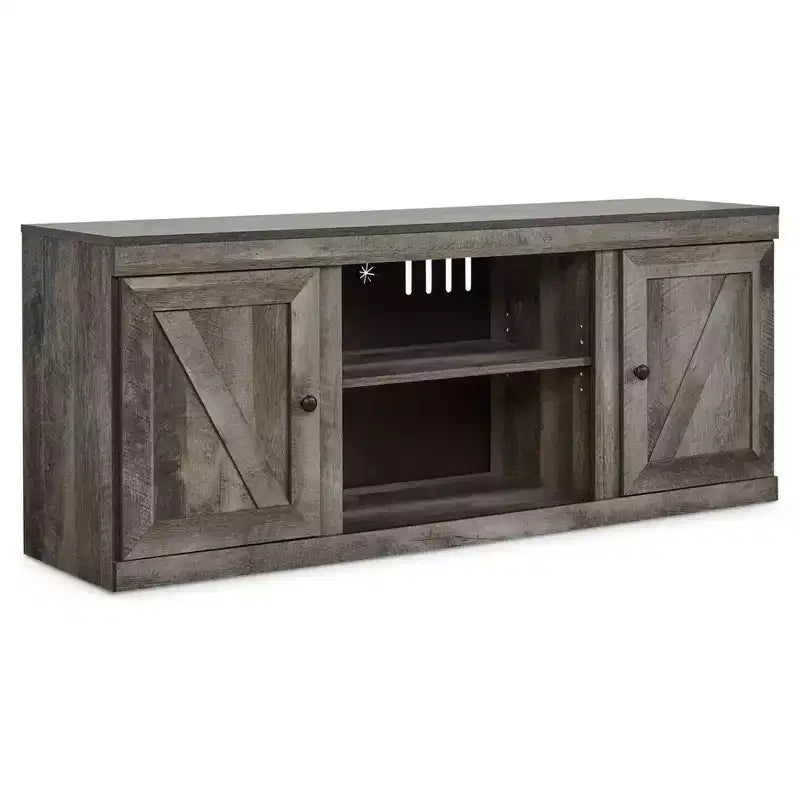 Signature Design by Ashley 60" Wynnlow TV Stand for TVs up to 65" Brown/Beige: Rustic Media Console with Cable Management