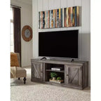 Meuble TV rustique de 152 cm pour téléviseurs jusqu'à 65 po marron/beige avec gestion des câbles