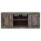 Meuble TV rustique de 152 cm pour téléviseurs jusqu'à 65 po marron/beige avec gestion des câbles
