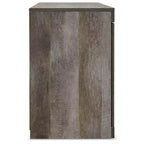 Meuble TV rustique de 152 cm pour téléviseurs jusqu'à 65 po marron/beige avec gestion des câbles