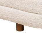 Banc de rangement à plateau relevable, bouclette crème/noyer