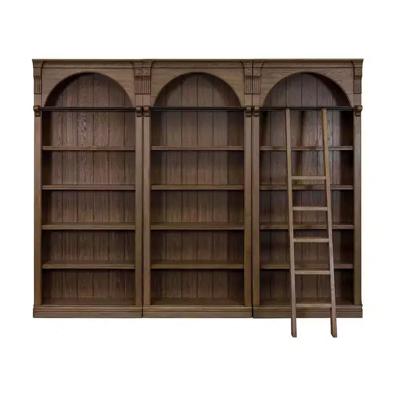 94" Traditional Tall Bookcase Wall, Stratton Collection Brown - Martin Furniture