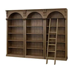 Bibliothèque murale traditionnelle de 240 cm de haut, marron