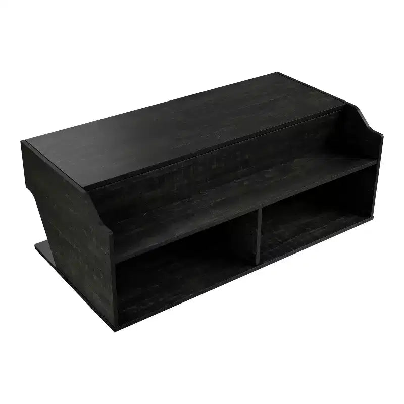 Table basse relevable de 44" avec rangement Chêne noir recyclé