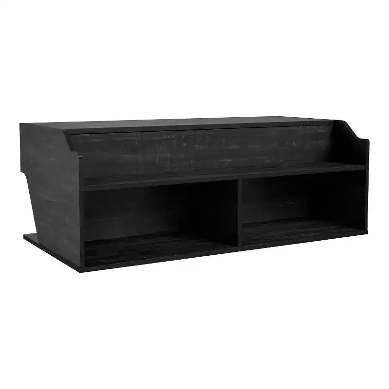 Table basse relevable de 44" avec rangement Chêne noir recyclé
