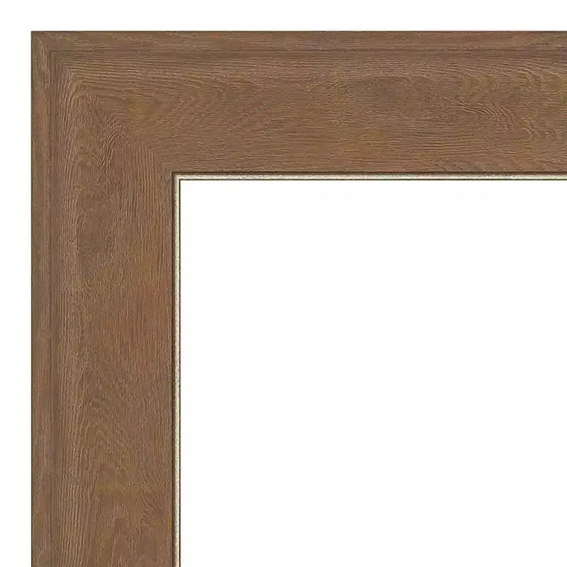 Miroir mural de salle de bain non biseauté, cadre marron moyen 22,5x28,5"