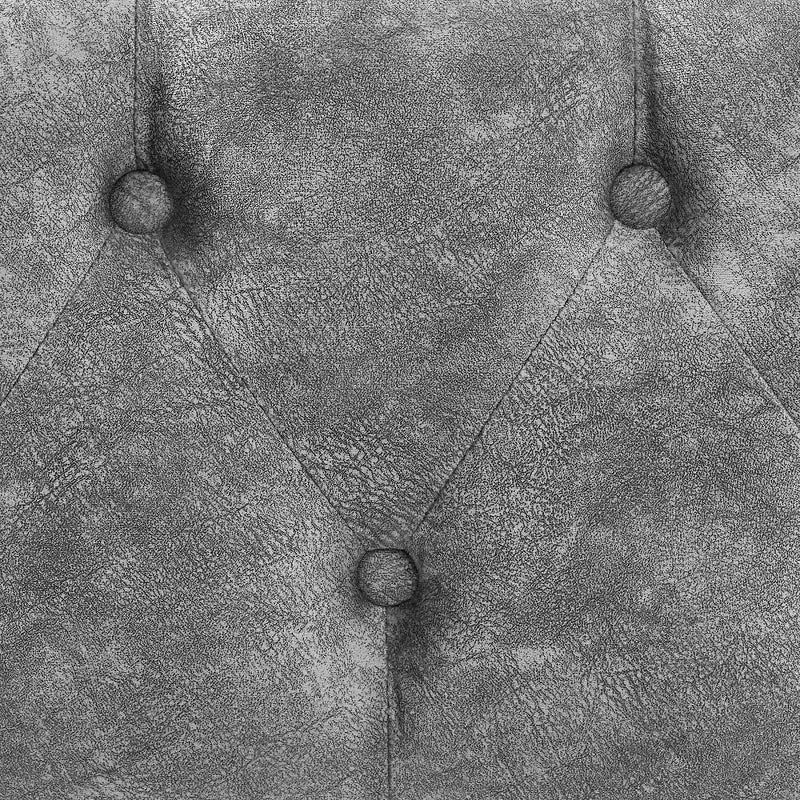 Canapé-lit capitonné pleine taille avec tiroirs et accoudoirs ondulés gris