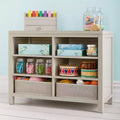 Martha Stewart Crafting Kids' Double Open Storage: Children's Wooden Arts and Crafts Supply Organizer with Fabric Bin Storage