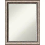 Amanti Art Lyla Ornate Silver Petite Bevel Bathroom Wall Mirror 28.25 x 22.25 in.