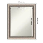Miroir Mural de Salle de Bain Biseauté Argent Orné Petite Taille 28.25x22.25"