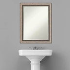 Miroir Mural de Salle de Bain Biseauté Argent Orné Petite Taille 28.25x22.25"