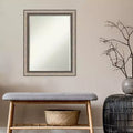 Miroir Mural de Salle de Bain Biseauté Argent Orné Petite Taille 28.25x22.25"