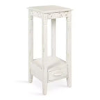 Kate and Laurel Idabelle Square Wood Tea Table, 12x12x30, White